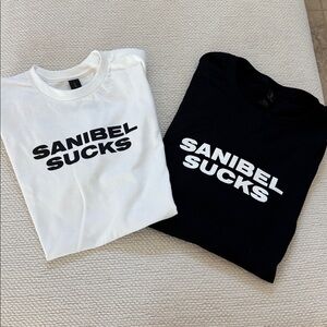 Black Graphic T-Shirt Sanibel Sucks w/o Schnappers hots